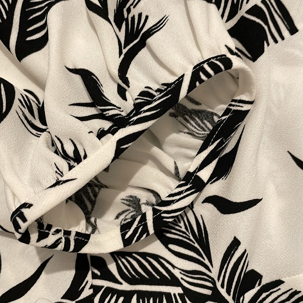 Jay Godfrey Dress "The Jean" Swing Dress Black White Feather Print Mini Size 4 - Picture 10 of 14
